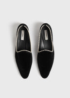Velvet venetian slippers black