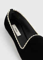 Velvet venetian slippers black