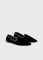 Velvet venetian slippers black