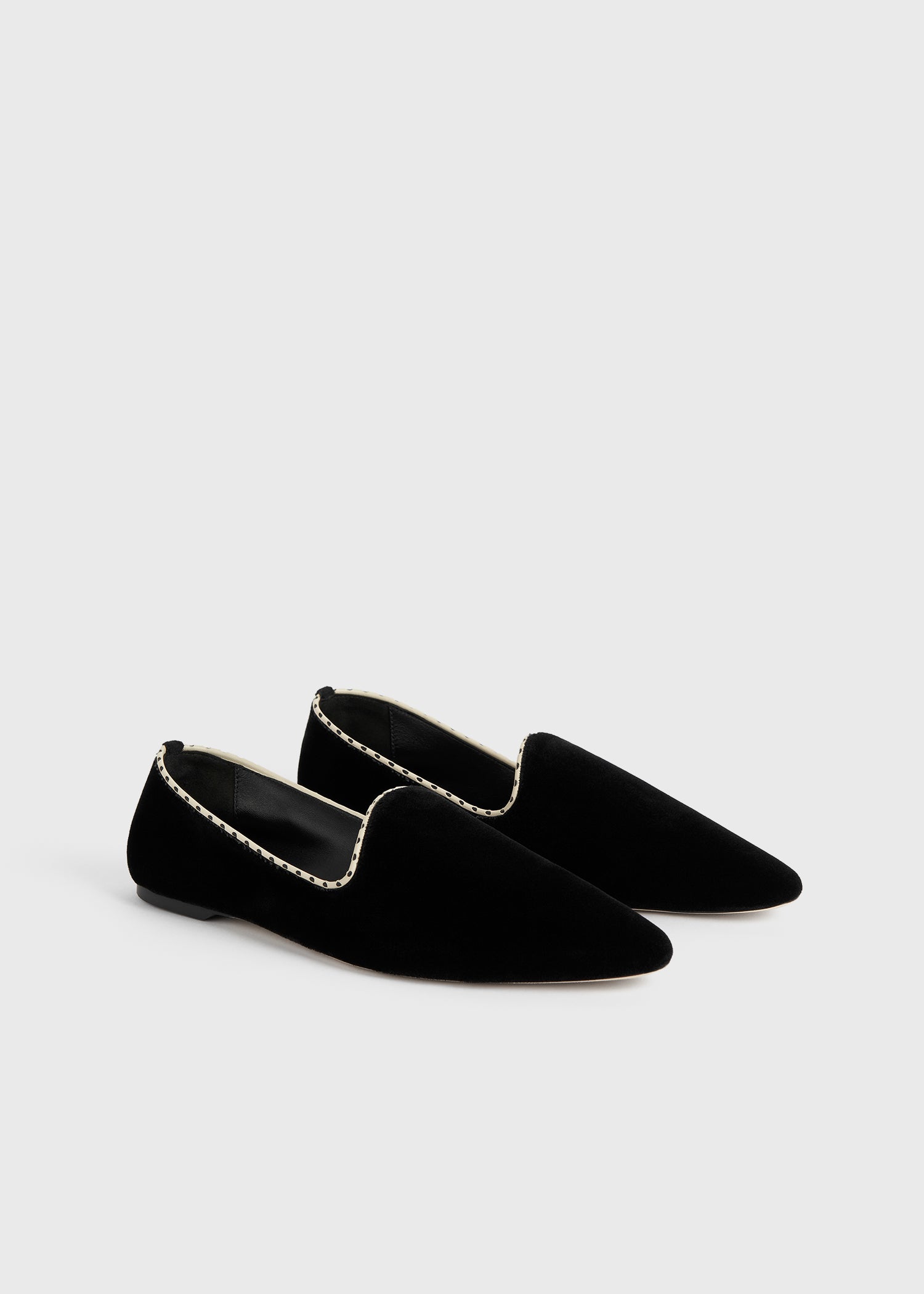 Velvet venetian slippers black
