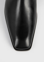 Box-leather riding boots black