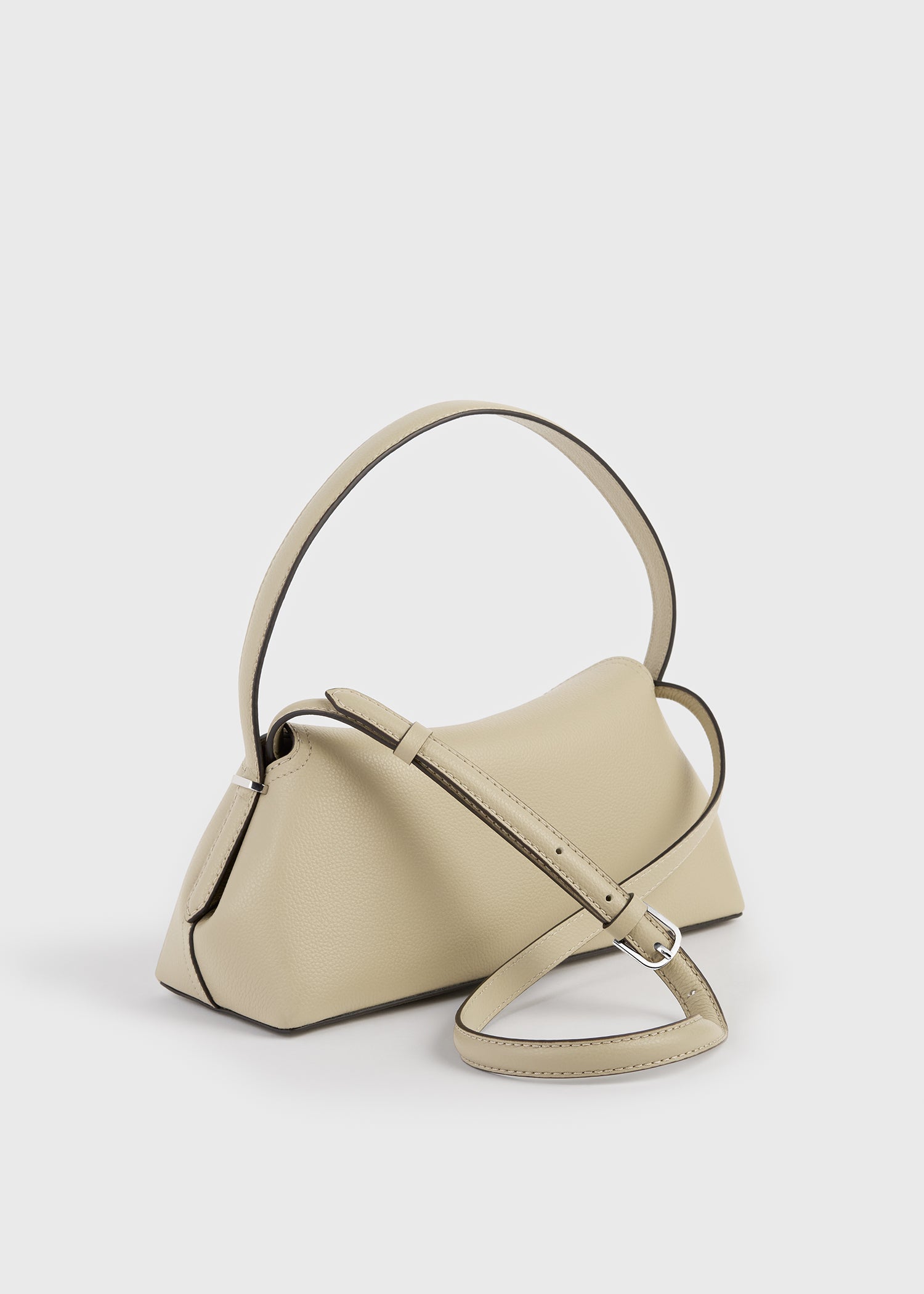 T-lock grained-leather shoulder cashew