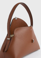 T-lock grained-leather shoulder sienna