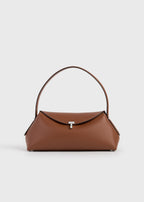 T-lock grained-leather shoulder sienna
