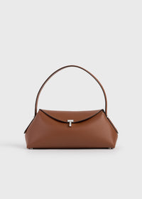 T-lock grained-leather shoulder sienna