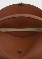 T-lock grained-leather top handle sienna