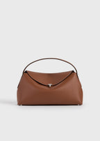 T-lock grained-leather top handle sienna