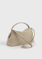 T-lock woven-leather top handle fawn