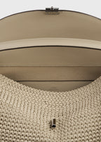 T-lock woven-leather top handle fawn