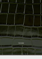 Threefold croco-embossed clutch dark green