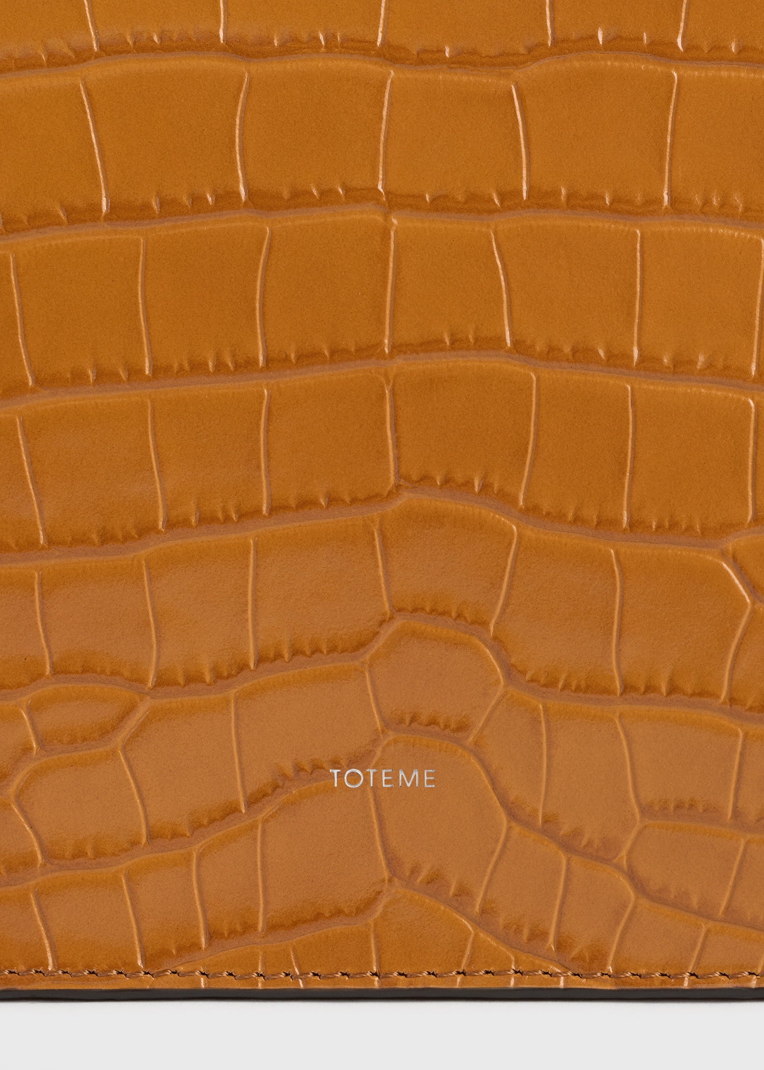 Threefold croco-embossed clutch tangerine