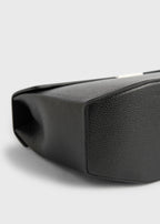 Clip grained-leather top handle black