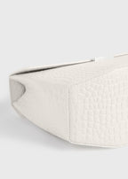 Clip croco-embossed top handle off-white