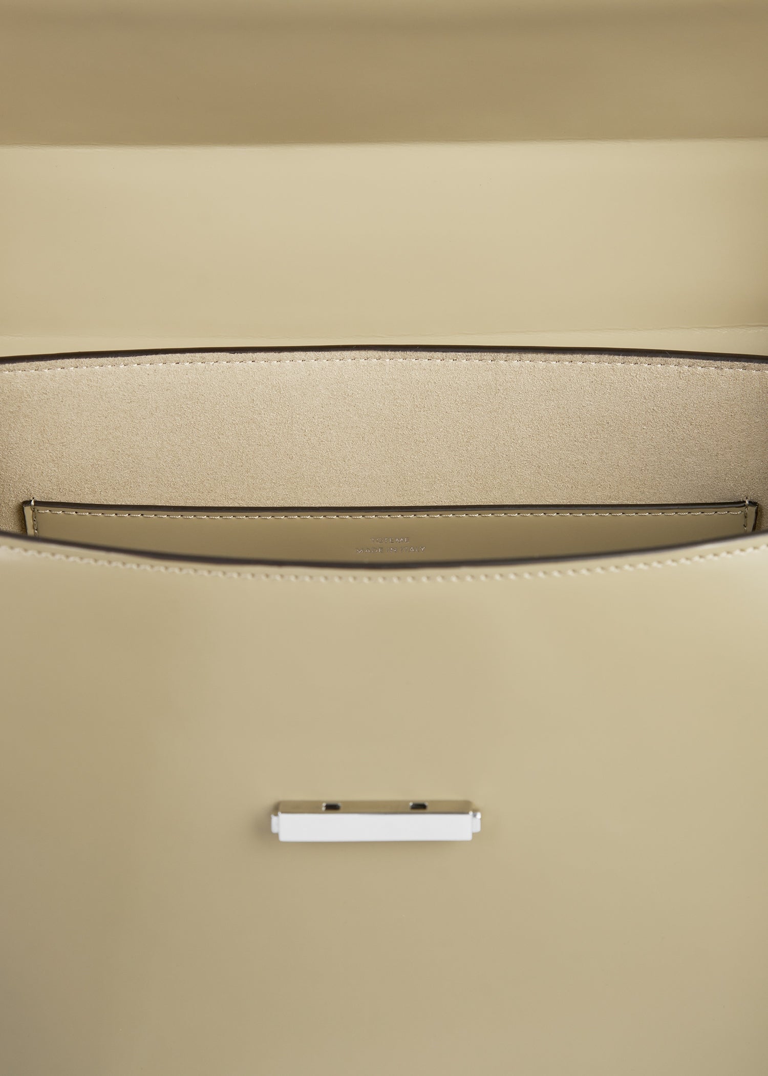 Clip polished-leather top handle cashew