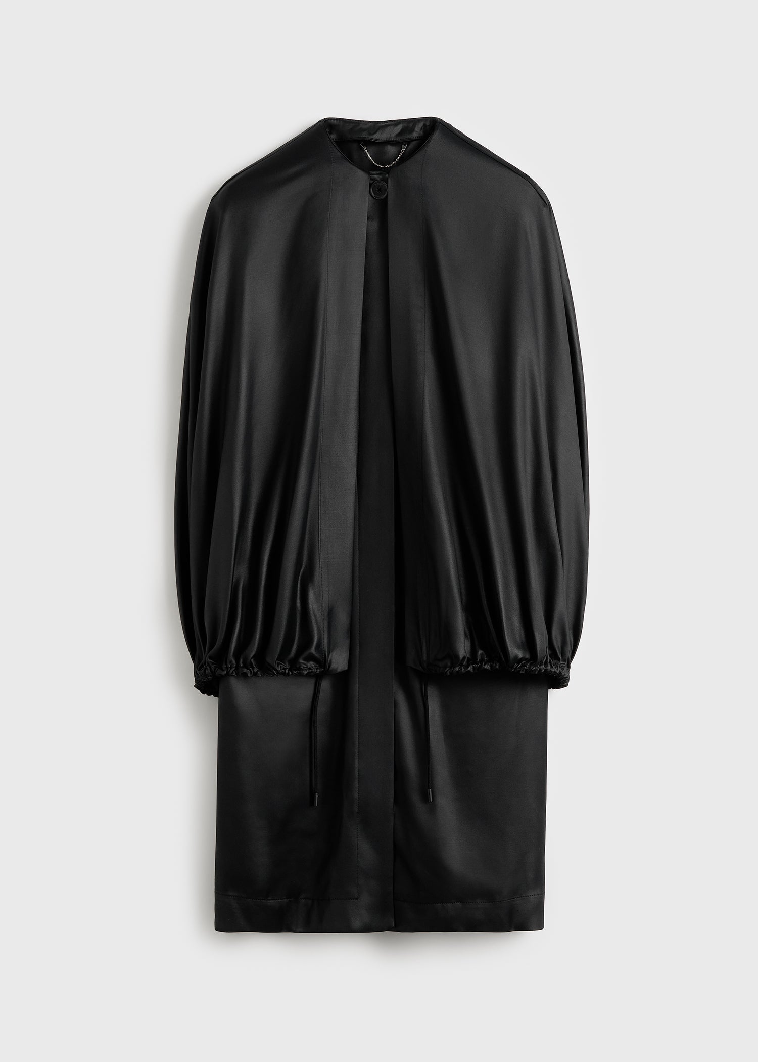 Detachable cape evening coat black