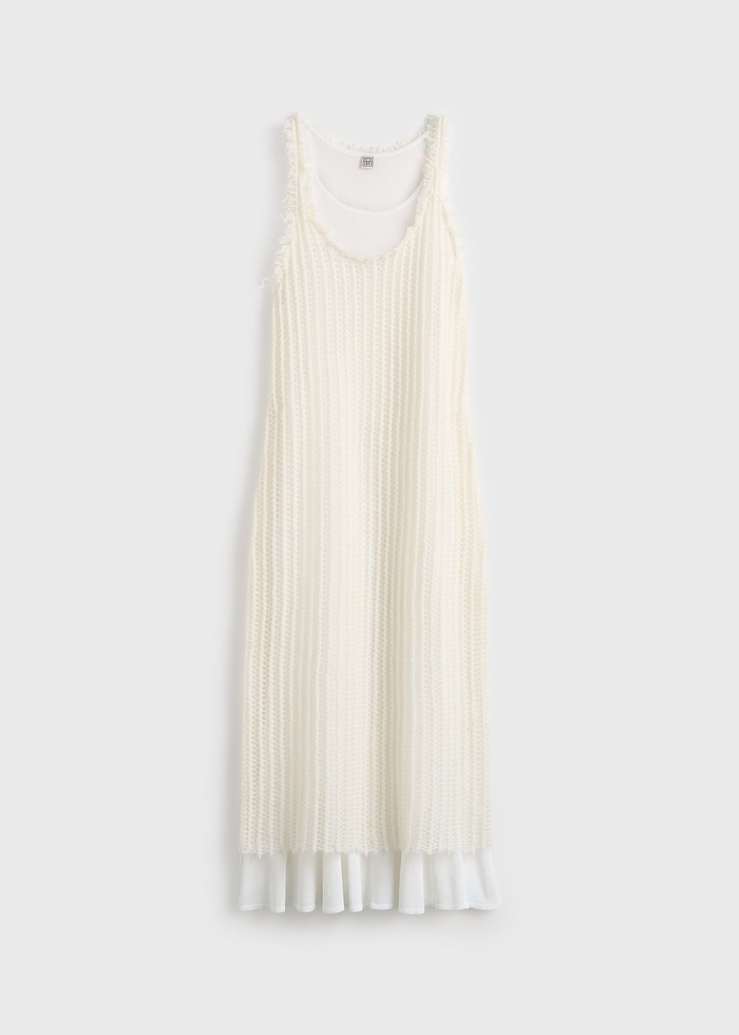 Mohair knit tank dress off-white
