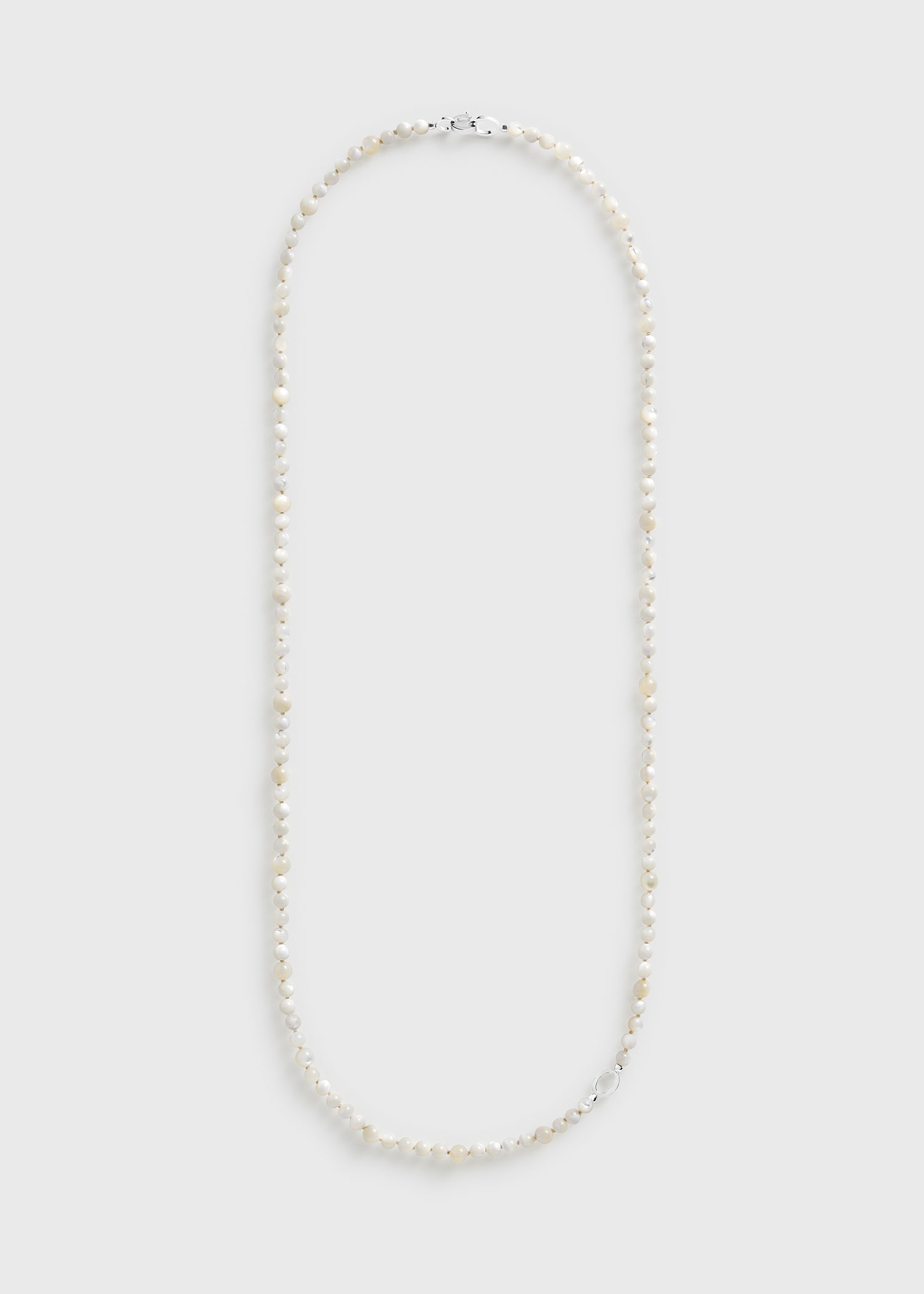 Infinity bead necklace white
