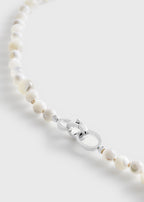 Infinity bead necklace white