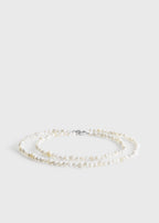 Infinity bead necklace white