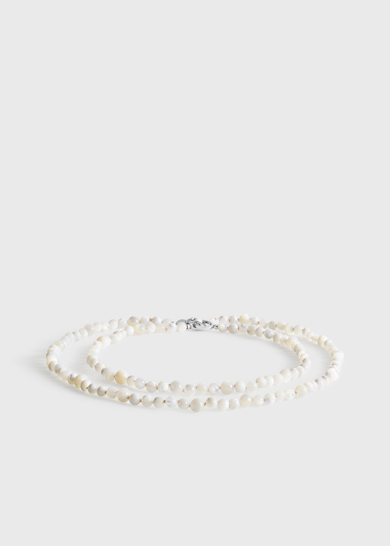 Infinity bead necklace white