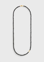 Infinity bead necklace black
