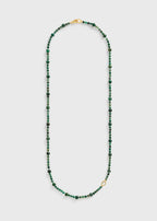 Infinity bead necklace dark green