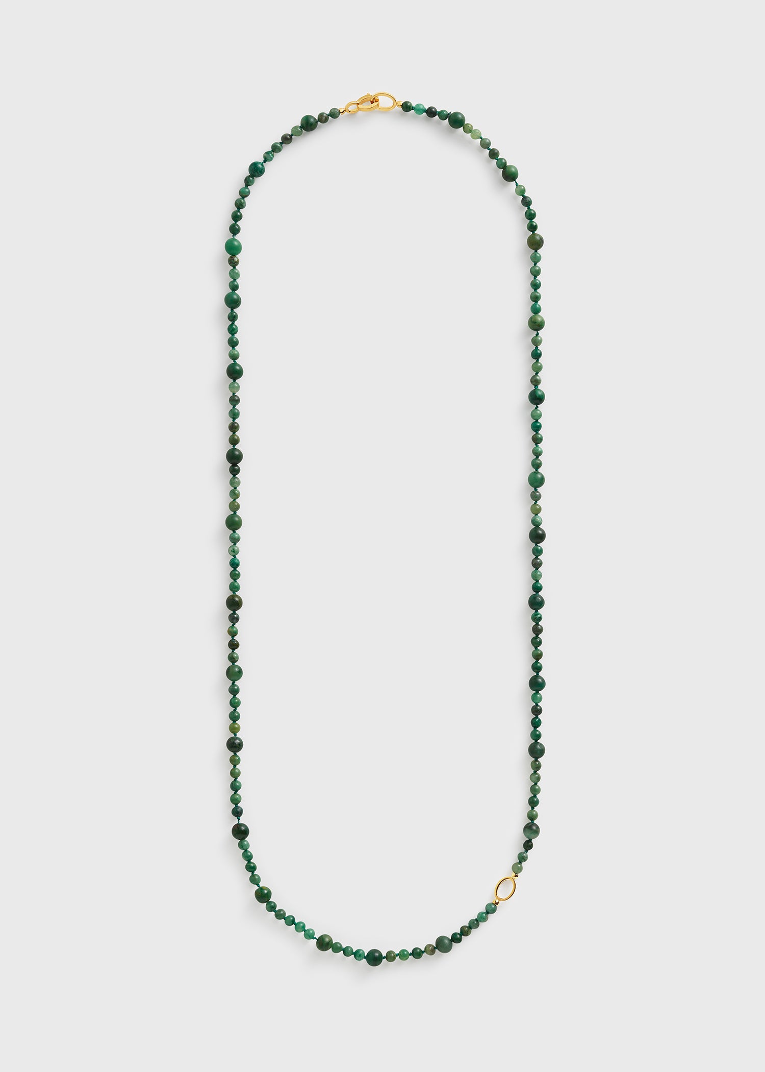 Infinity bead necklace dark green