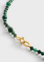 Infinity bead necklace dark green