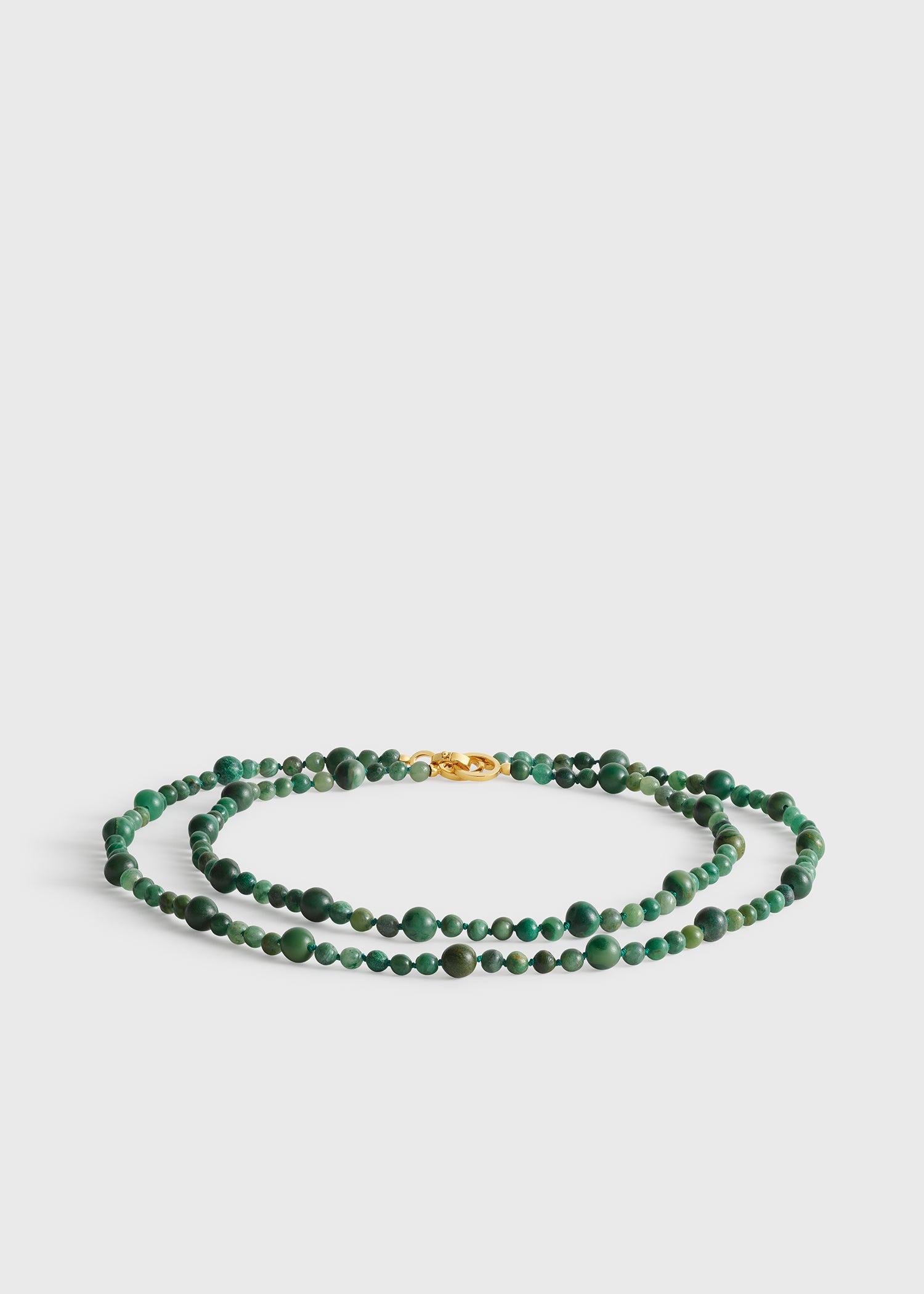Infinity bead necklace dark green