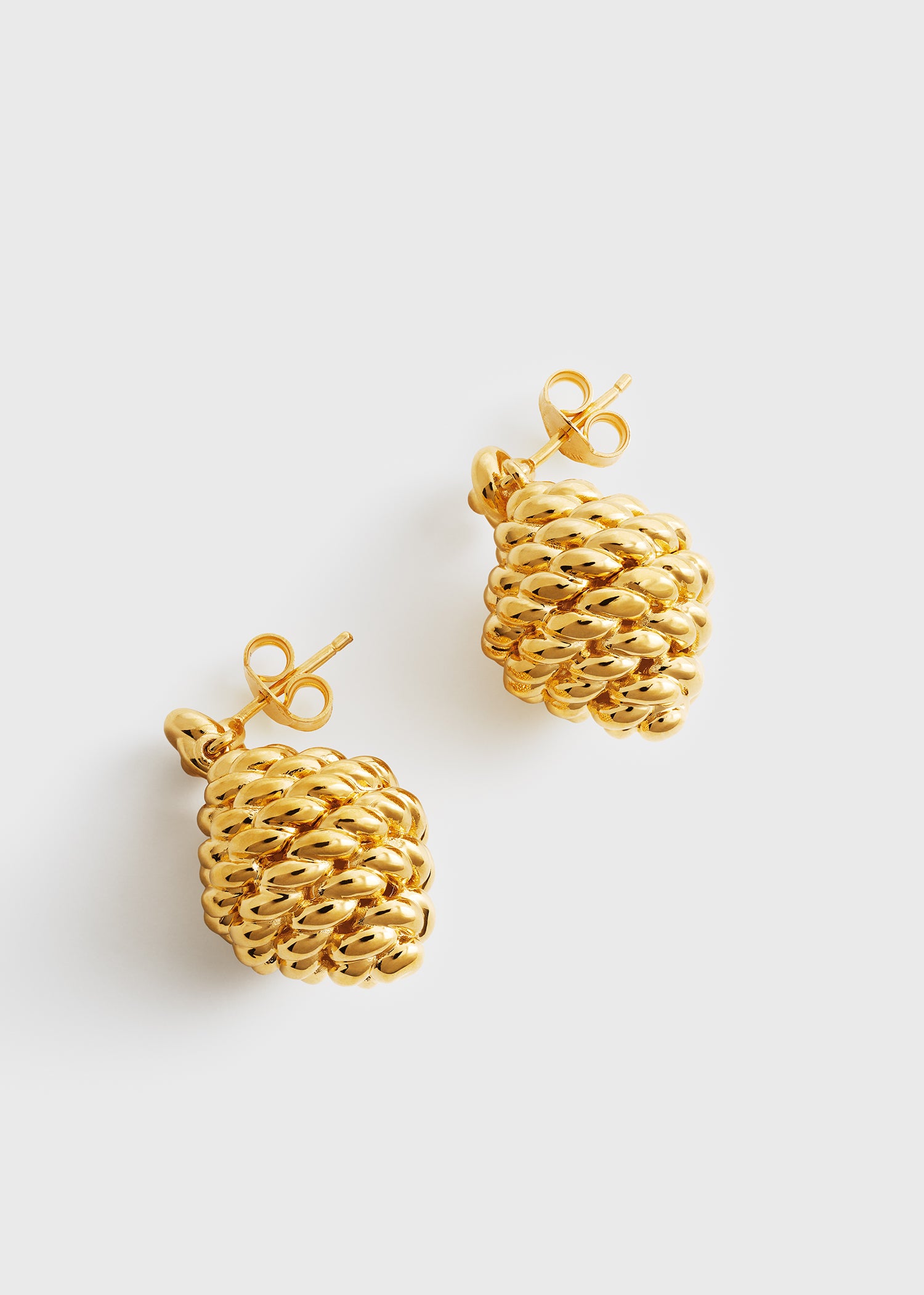 Rope drop earrings gold
