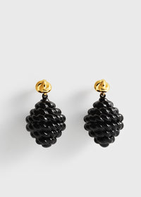 Rope drop earrings black/gold