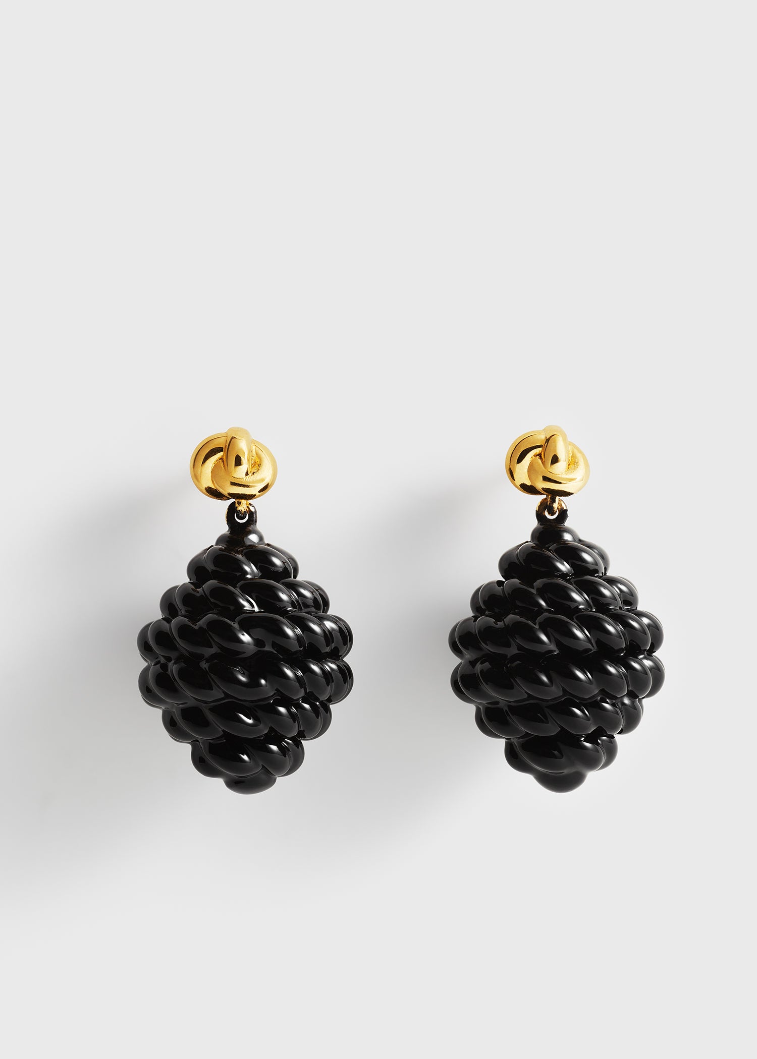 Rope drop earrings black/gold