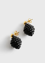 Rope drop earrings black/gold