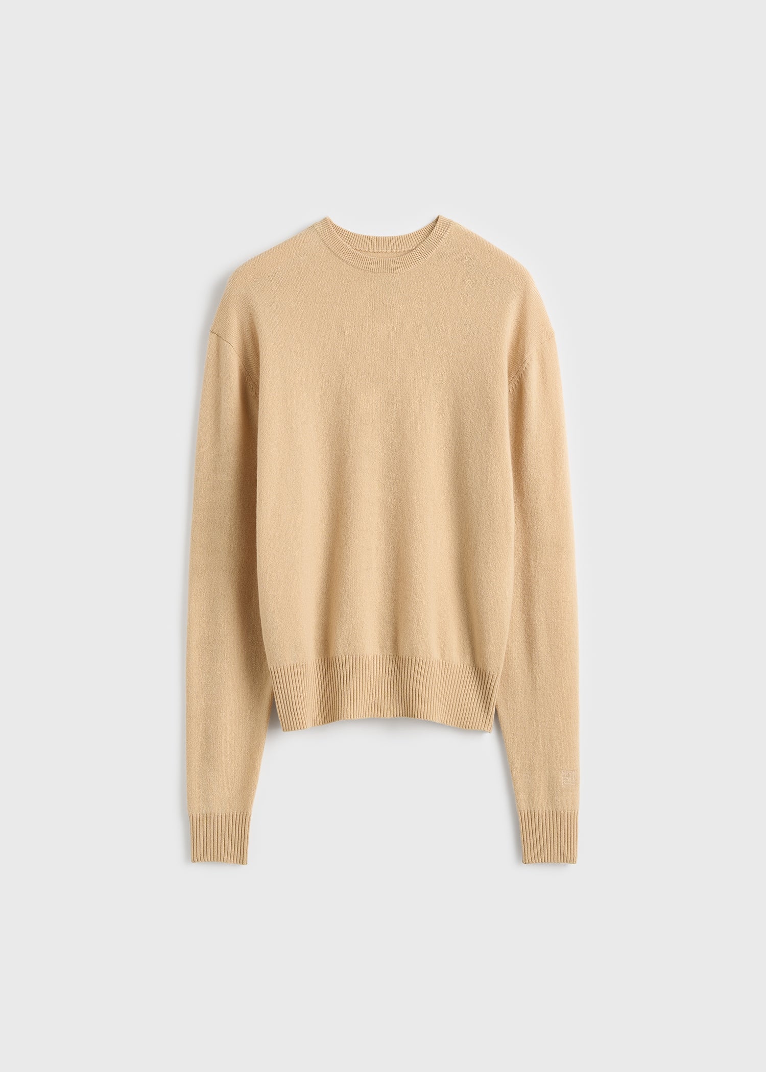 Classic cashmere crew knit pale apricot