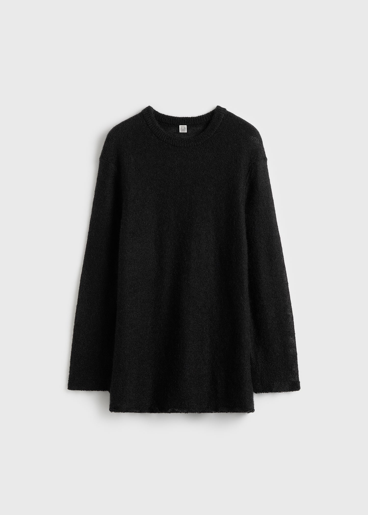 Long open weave knit black