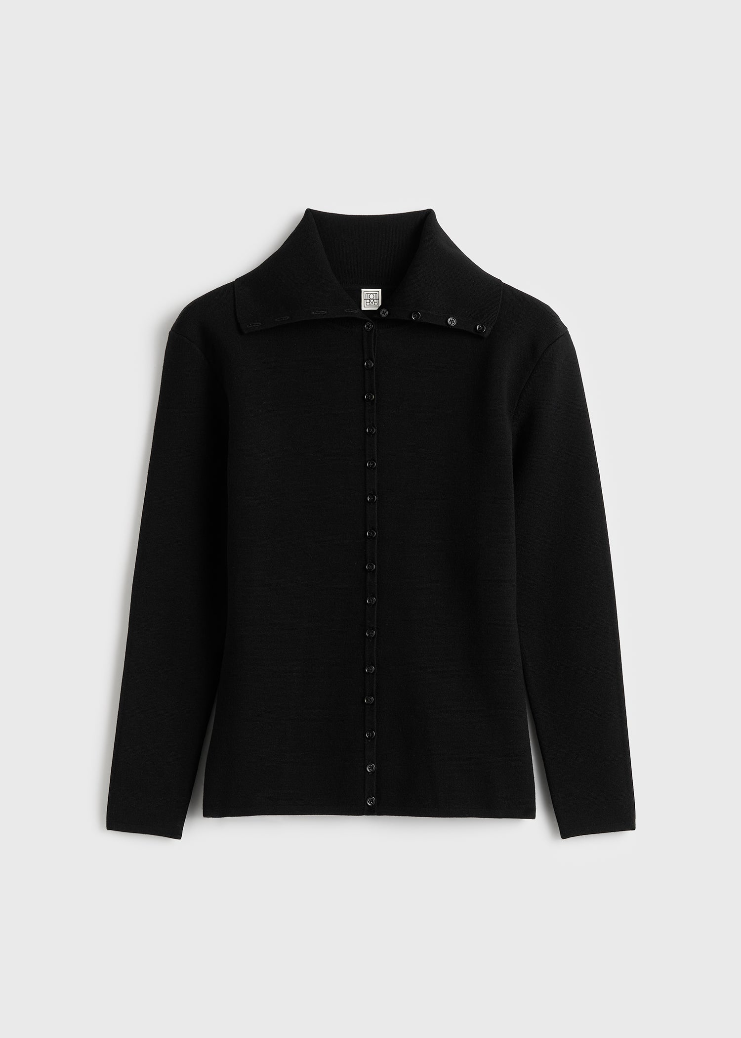 Fitted polo cardigan black