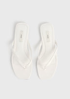 Croco-embossed flip flops off-white