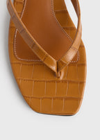 Croco-embossed flip flops tangerine