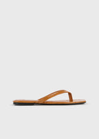 Croco-embossed flip flops tangerine