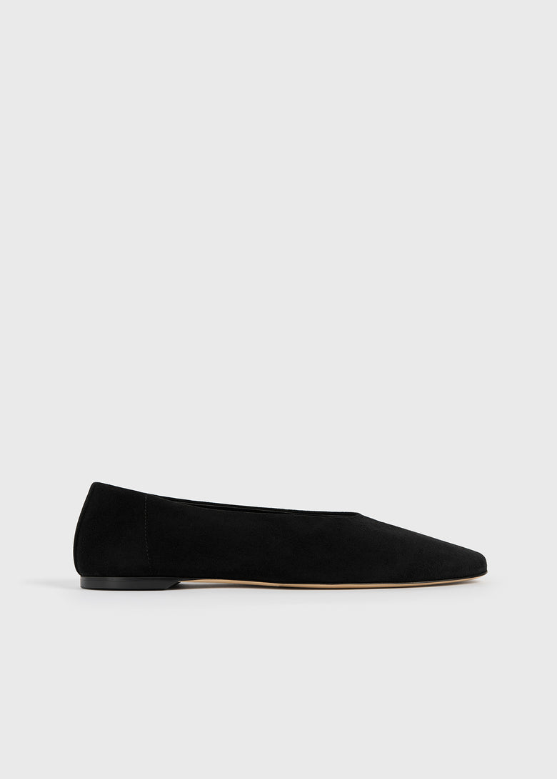Slip suede ballerinas black