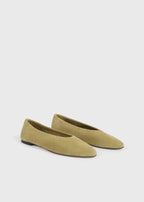 Slip suede ballerinas cashew