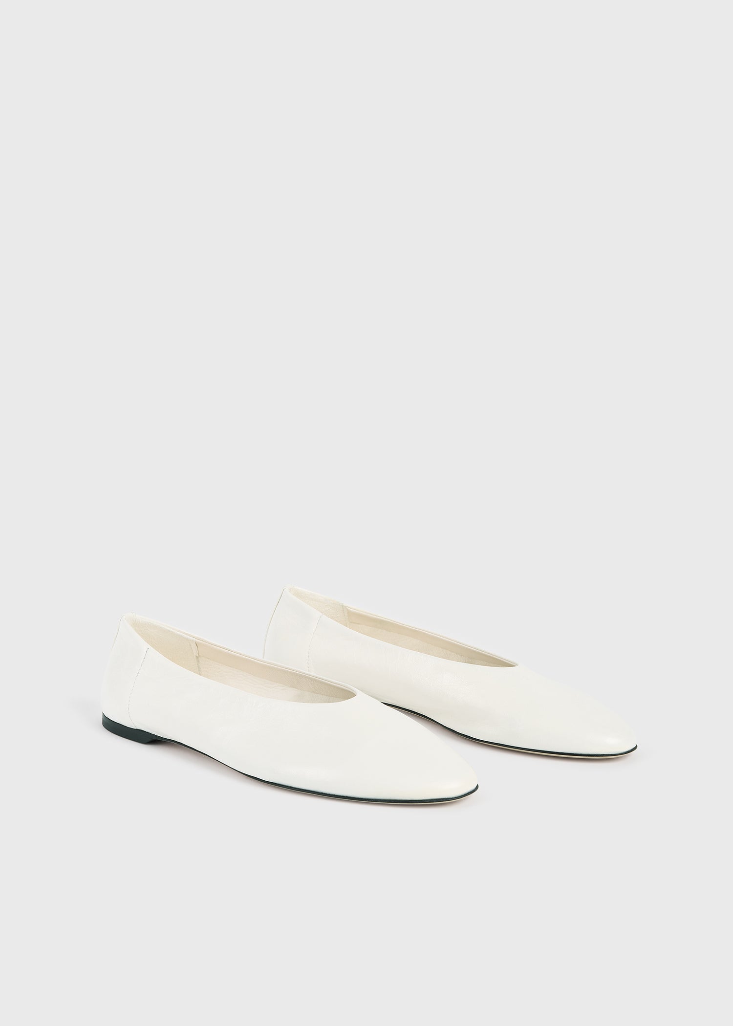 Slip naplack ballerinas off-white