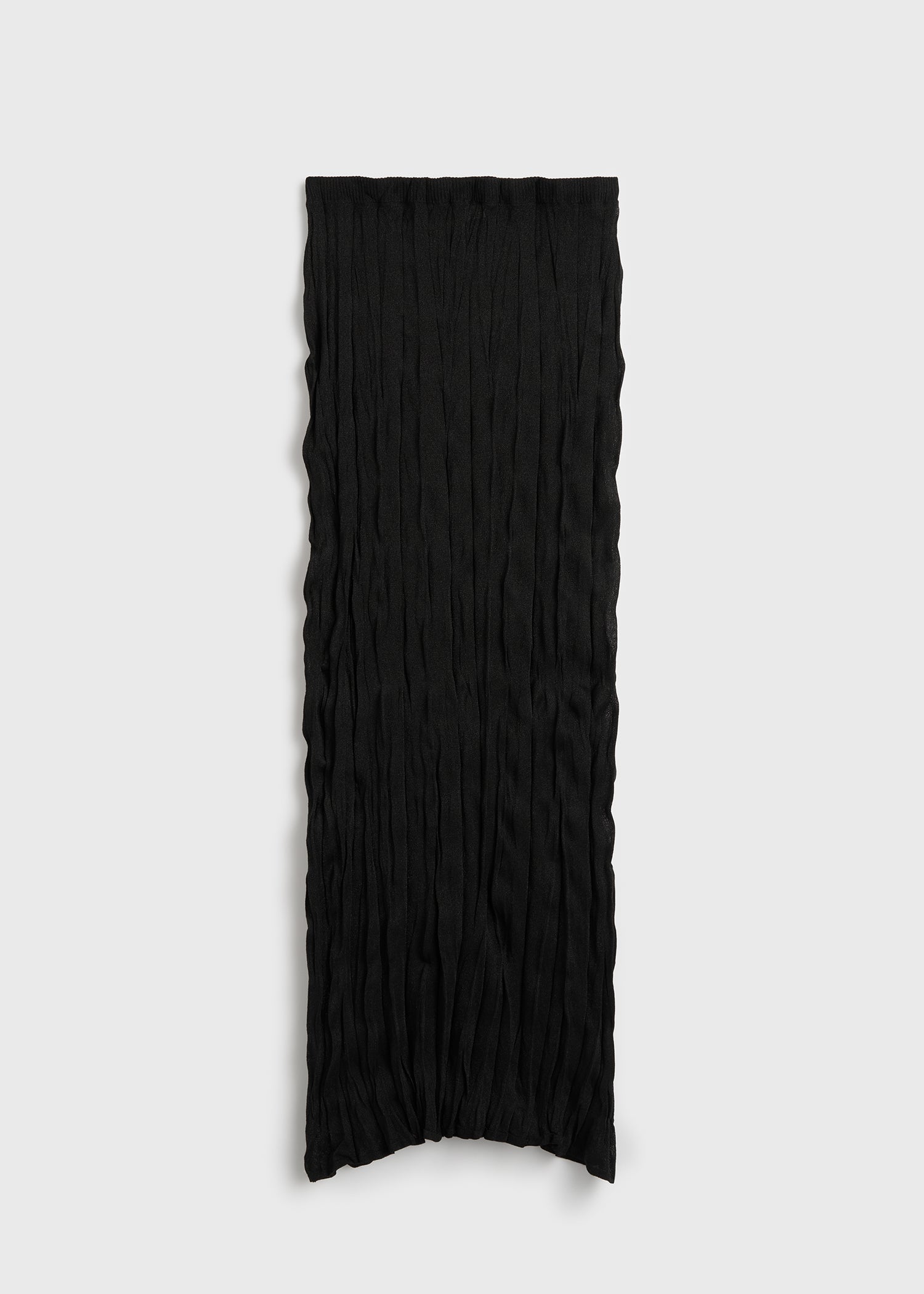 Crinkled knit skirt black