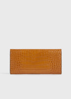 T-lock croco-embossed wallet tangerine