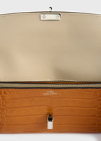 T-lock croco-embossed wallet tangerine