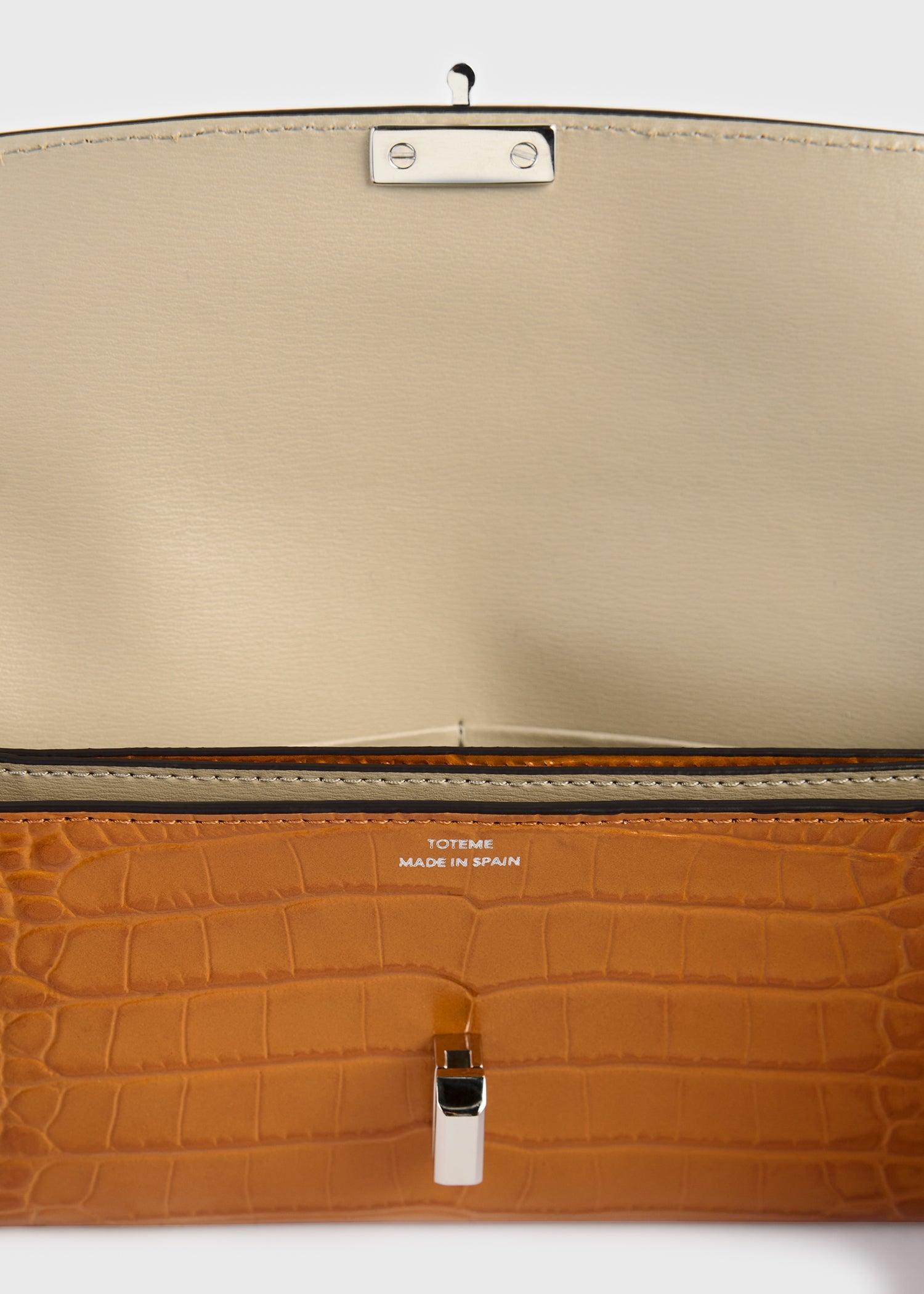 T-lock croco-embossed wallet tangerine
