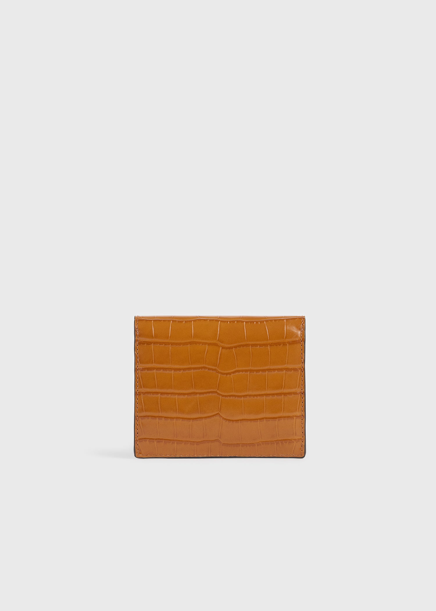 T-lock croco-embossed cardholder tangerine