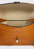 T-lock croco-embossed cardholder tangerine