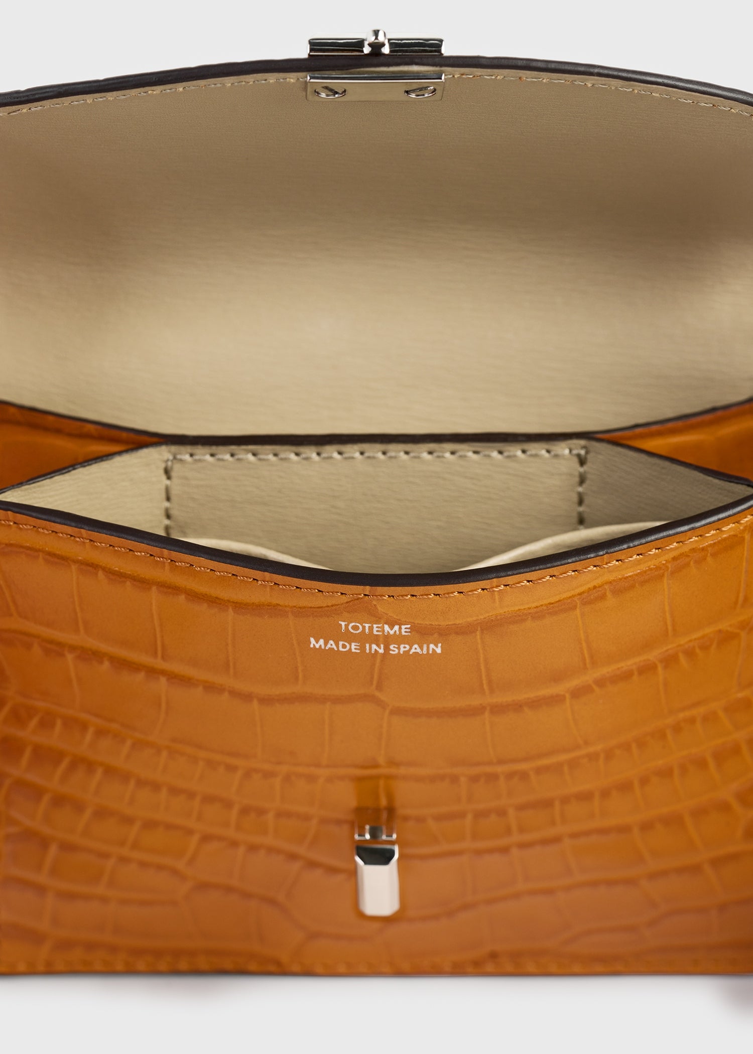 T-lock croco-embossed cardholder tangerine