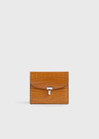 T-lock croco-embossed cardholder tangerine